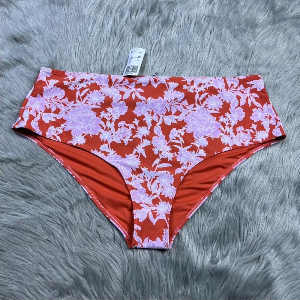 Forever 21 Plus Size 3X Coral Pink Floral Swim Bottoms